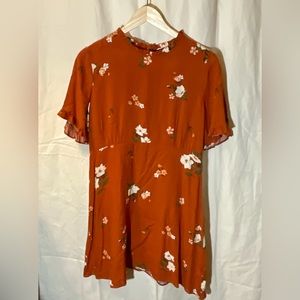 3 for $25 ❤️ PRIMARK Orange Floral Smock Summer Dress